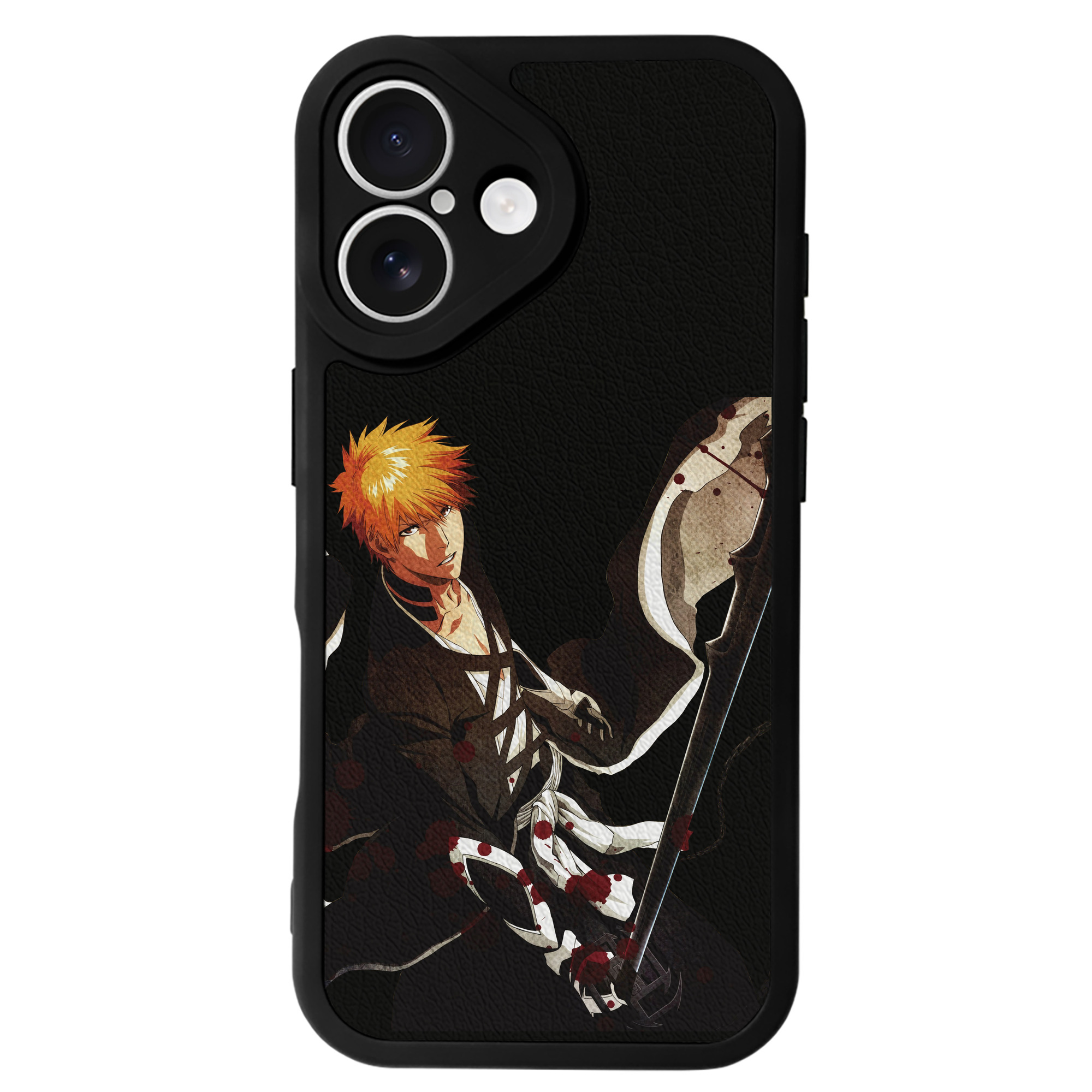 ブリーチ 黒崎一護（くろさき いちご）BLEACH Kurosaki Ichigo 【iPhone 16シリーズ対応】シリコンスマホケース（レザー調） 材質：シリコン